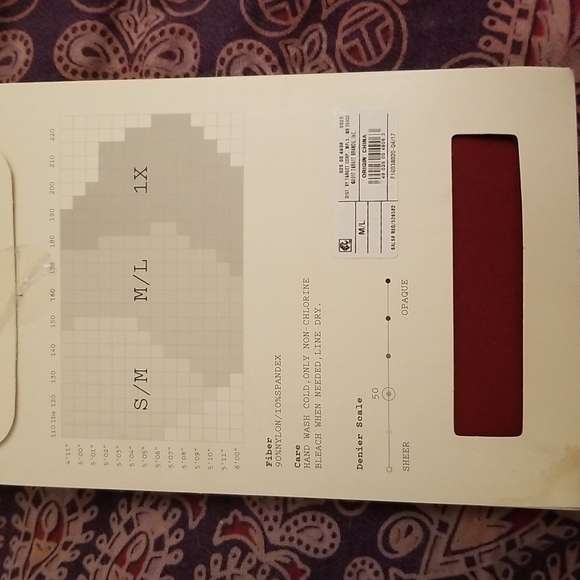 Dark Orange Opaque Tights - Picture 4 of 4